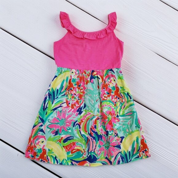 Lilly Pulitzer Multi Casa Banana Dress Size 12-14 - Picture 1 of 5